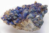 Vivid-Blue Azurite Encrusted Quartz Crystals - China #197098-1